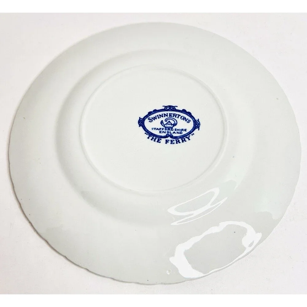 Swinnertons The Ferry Blue Transferware Bread Plate 6” England - Picture 6 of 9